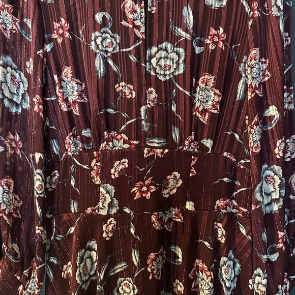 Rachel Roy Royal Orchid Burgundy Floral Fall Dress - Picture 9 of 11